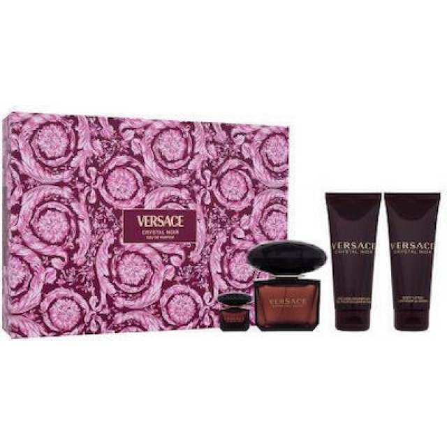 VERSACE Crystal Noir SET: EDP 90ml + body lotion 100ml + shower gel 100ml + EDP 5ml